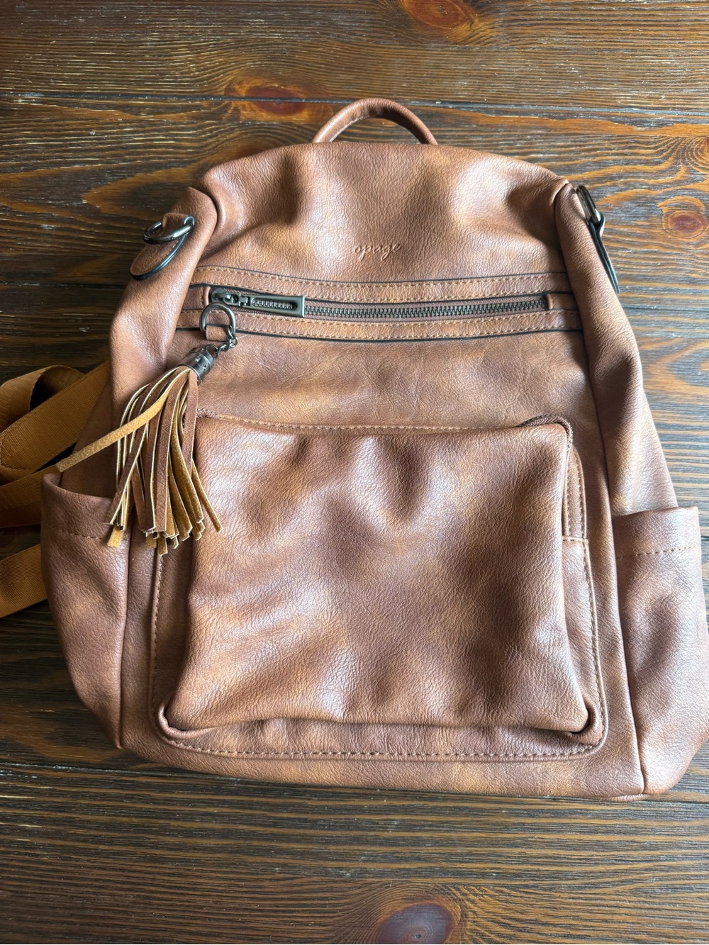 OPAGE PU Leather Backpack Purse with Shoulder Strap
